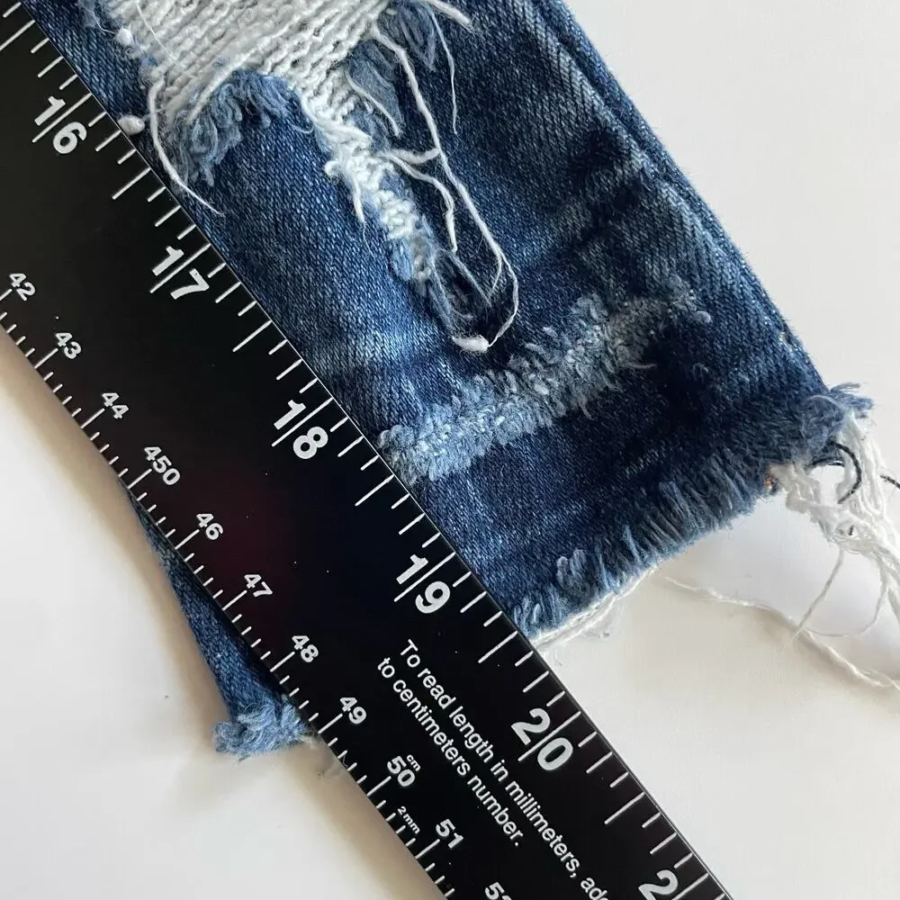 KanCan Girls High Rise Skinny Jeans Size 5 Blue Frayed Hem